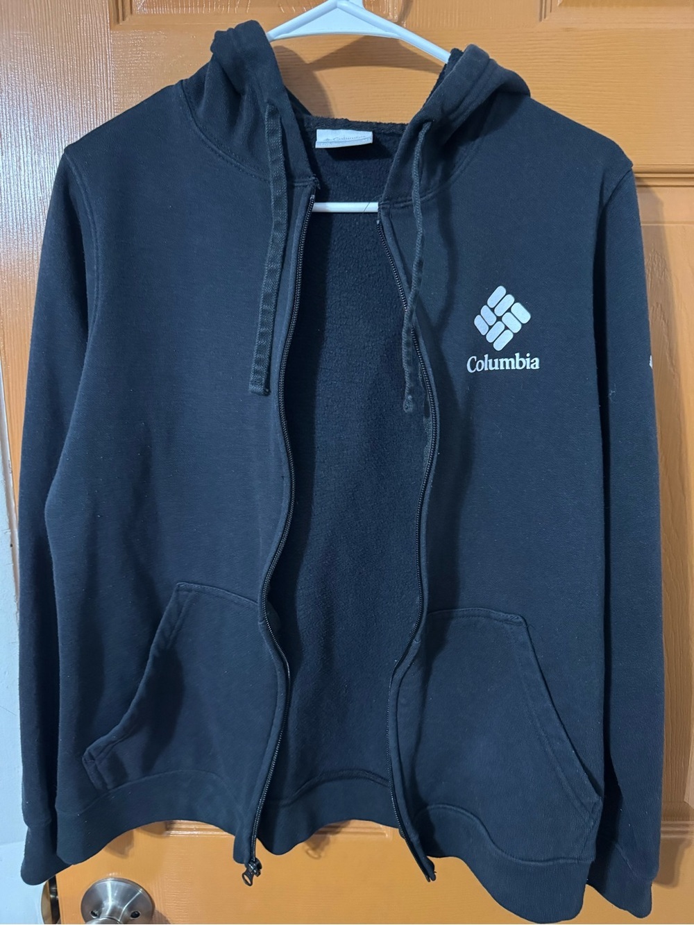 Columbia Black Fleece Hoodie with Blue Accent Tag